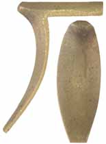 York County Style Buttplate, sand cast brass

Overall length 4-1/8", width 1-1/2", comb 2-1/2"